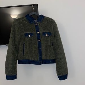 Army Green and Jean Jacket - Size Small